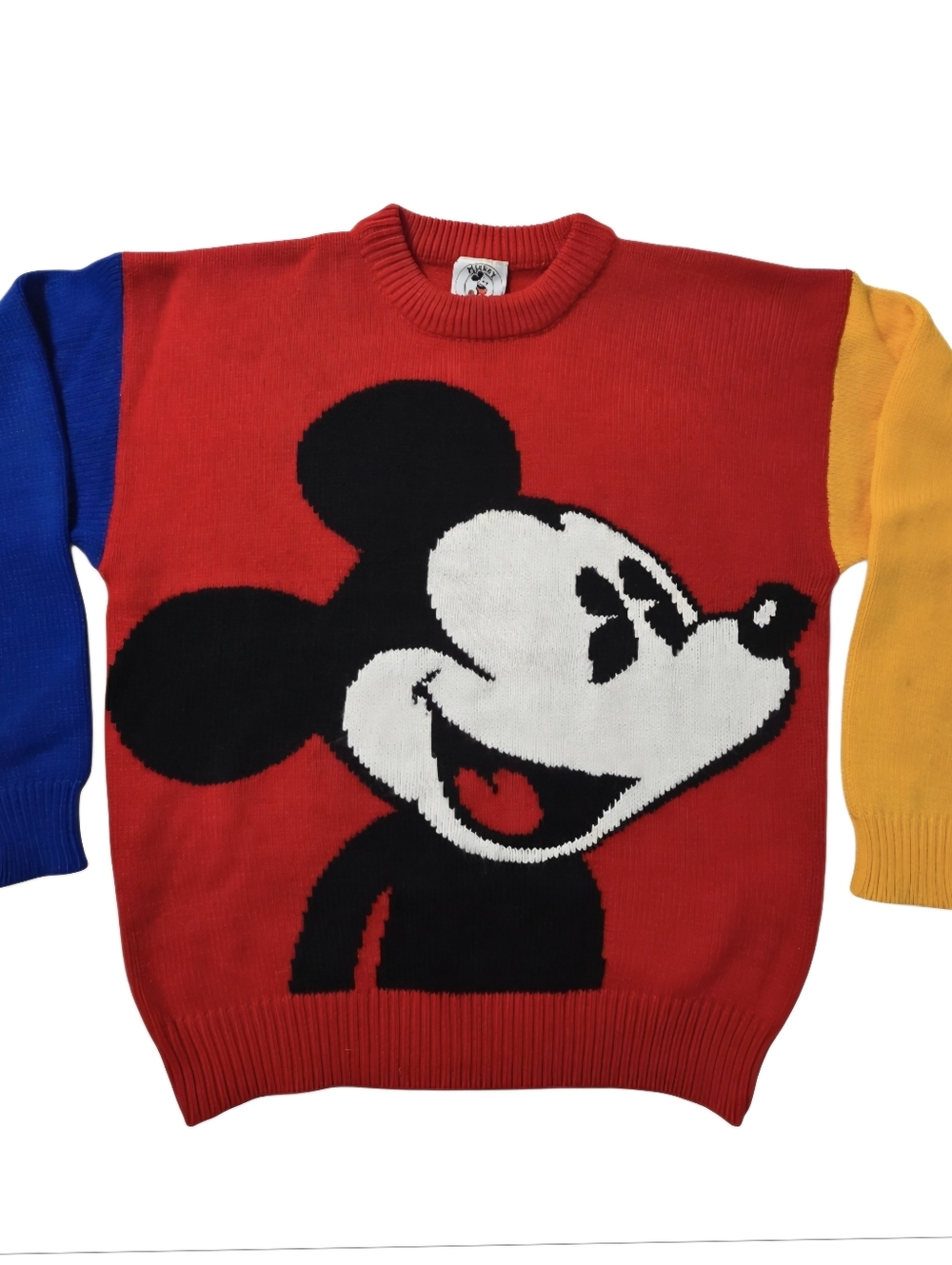 90's Vntg Mickey & Co Color Block Sweater Mickey Mouse Graphic Adult M/L